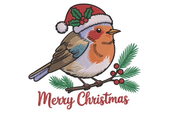 Bird with Santa Hat Embroidery Review