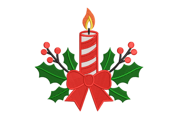 Christmas Candle: A Warm Embroidery Design for Handmade Gifts