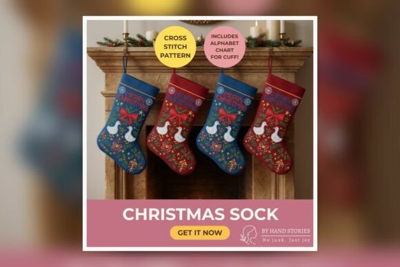 Christmas Sock Cross Stitch Pattern PDF Review for Apparel Projects