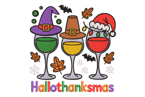 Christmas Wine Glasses Embroidery Design Review for Etsy Sellers