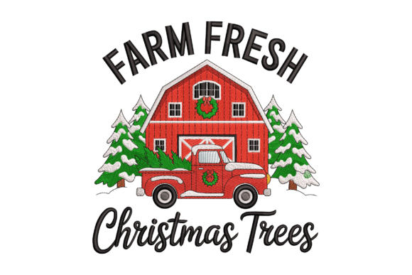 Farm Fresh Christmas: A Heartwarming Embroidery Design for Personalized Gifts