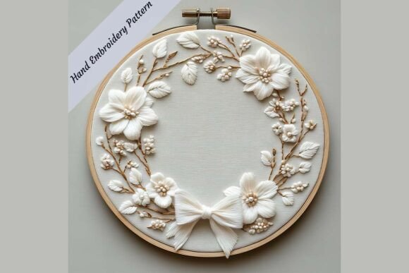 Hand Embroidery Floral Wedding Wreath 05 Review