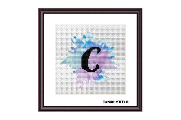 Letter C Blue Watercolor Cross Stitch Review