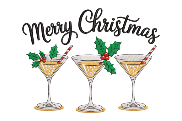 Merry Christmas Cocktail Embroidery Design Review
