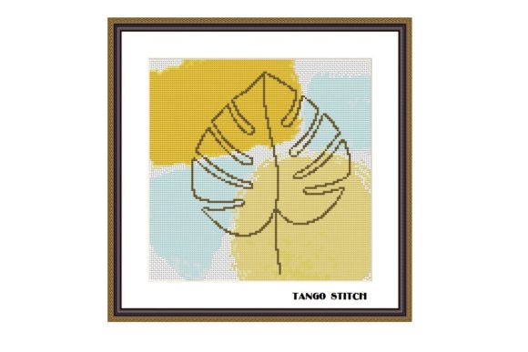 Monstera Leaf Watercolor Cross Stitch Review for Apparel Projects