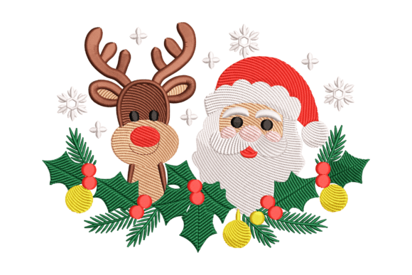 Santa and Reindeer: A Festive Embroidery Design Review
