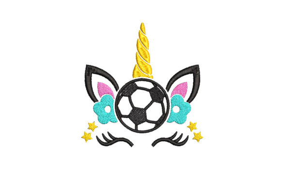 Unicorn with a Soccer Ball: A Playful Embroidery Design for Personalized Gifts
